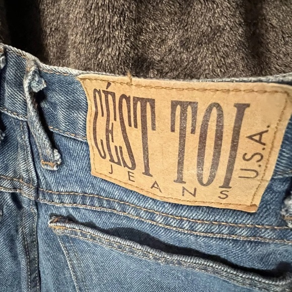 3/$30 NOS Cest Toi High Rise NWT boot cut acid washed flowered Blue Jeans - Picture 6 of 12